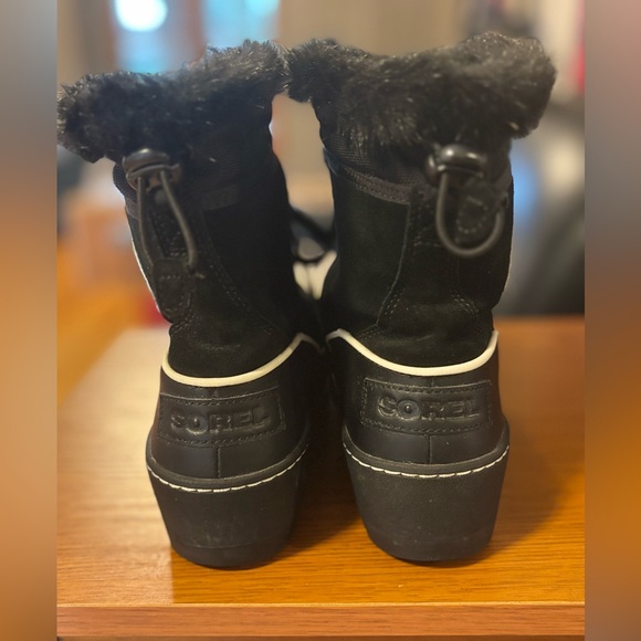 Sorel Tivoli III Snow Boots Women 10 Black Suede Faux Fur Waterproof - Picture 6 of 6